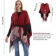 thumbnail image 5 of Cárdigans con frente abierto y envoltura de chal extragrande reversible con capa estampada para mujer, 5 of 5