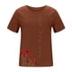 thumbnail image 4 of Fiudx Ofertas y Liquidaciones Blusa Informal de Manga Corta con Cuello Redondo y Botones Sueltos para Mujer, 4 of 5