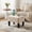 Cream White, variant on Ledrem Small Ottoman Foot Stool with Thick Cushion, Sand Teddy Fleece