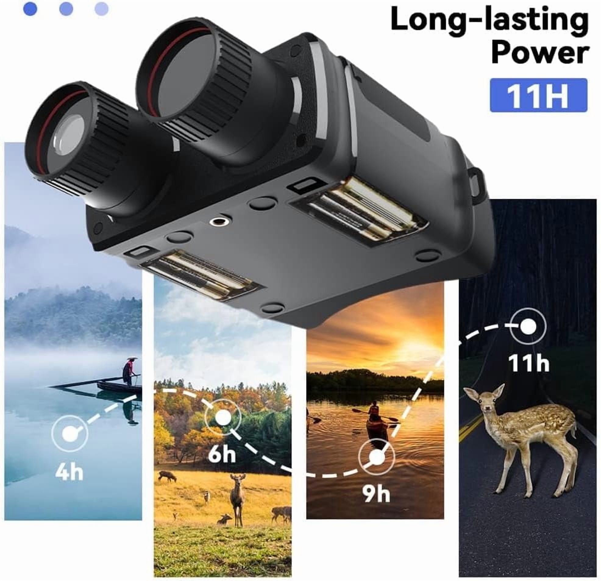 Amkui R6 Night Vision Goggles with 1080p Display, Infrared Night Vision Binoculars, 3800ma Rechargeable Thermal Imaging Binoculars, F/1.2 Hd Camera, 5x Digital Zoom for Hunting Camping Security