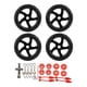 thumbnail image 1 of Juego de llantas de goma para coche RC, 4 Uds., para 1/8 1/10, piezas de actualización de coche con Control remoto, color negro, 1 of 8