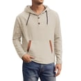 thumbnail image 2 of pstuiky camisa de manga larga para hombre, Blusa/camiseta informal de manga larga con capucha y cordón de color liso para hombre camisetas de hombre xxxl, 2 of 7