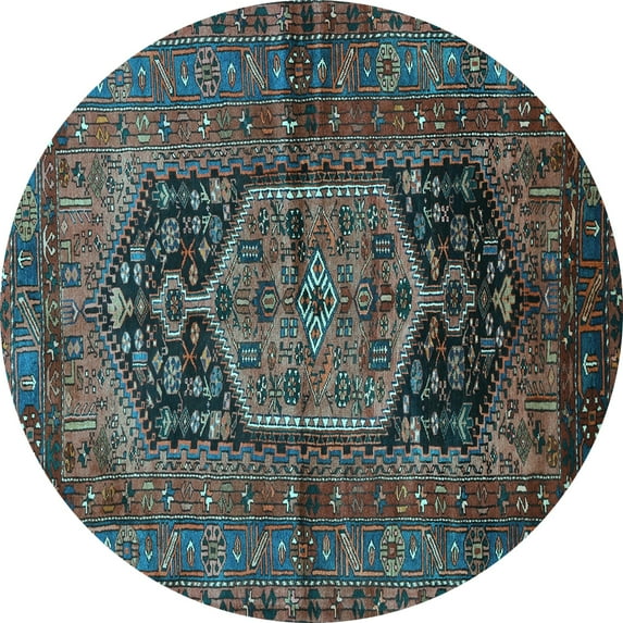 Ahgly Company Indoor Round Persian Light Blue Traditional Area Rugs, 6' Round