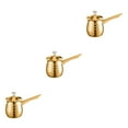 thumbnail image 4 of Destyer Turkish Coffee Pot Stainless Steel Exquisite Craft Non-toxic Round Edge Impact-resistant Handle Gold 400ml 400ml 3Set, 4 of 6