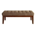 thumbnail image 3 of Elle Decor Claire Mid Century Modern Bench with Tufted Cushion, Vanilla Cream, 3 of 6