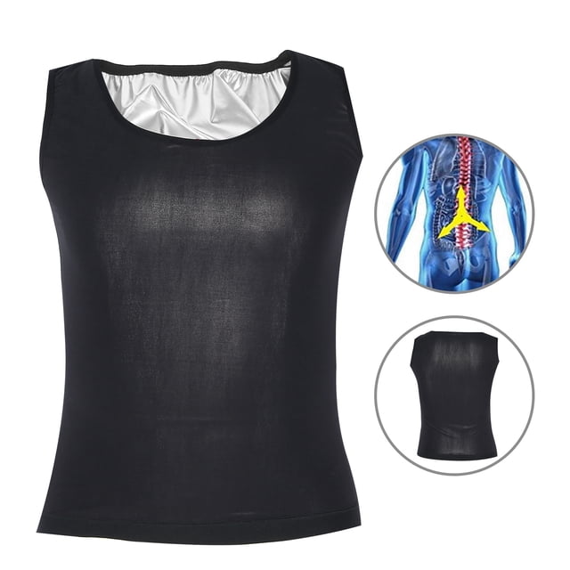Men Sweat Vest, Sauna Sweat Vest Men Compression Workout Enhancing Vest Outdoor Sports Body Shaping Thermo Slimming Shapewear Vest for Running Bodybuilding Sports Cycling