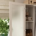 thumbnail image 4 of KULAGAGA Corner Armoire Wardrobe with Frosted Glass Doors, L-Shaped Closet Cabinet with Shelves and Hanging Rail for Bedroom, 4 of 7