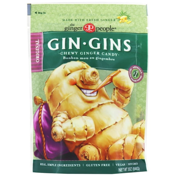 Ginger People - Gin Gins Chewy Ginger Candy Original Flavor - 3 oz.