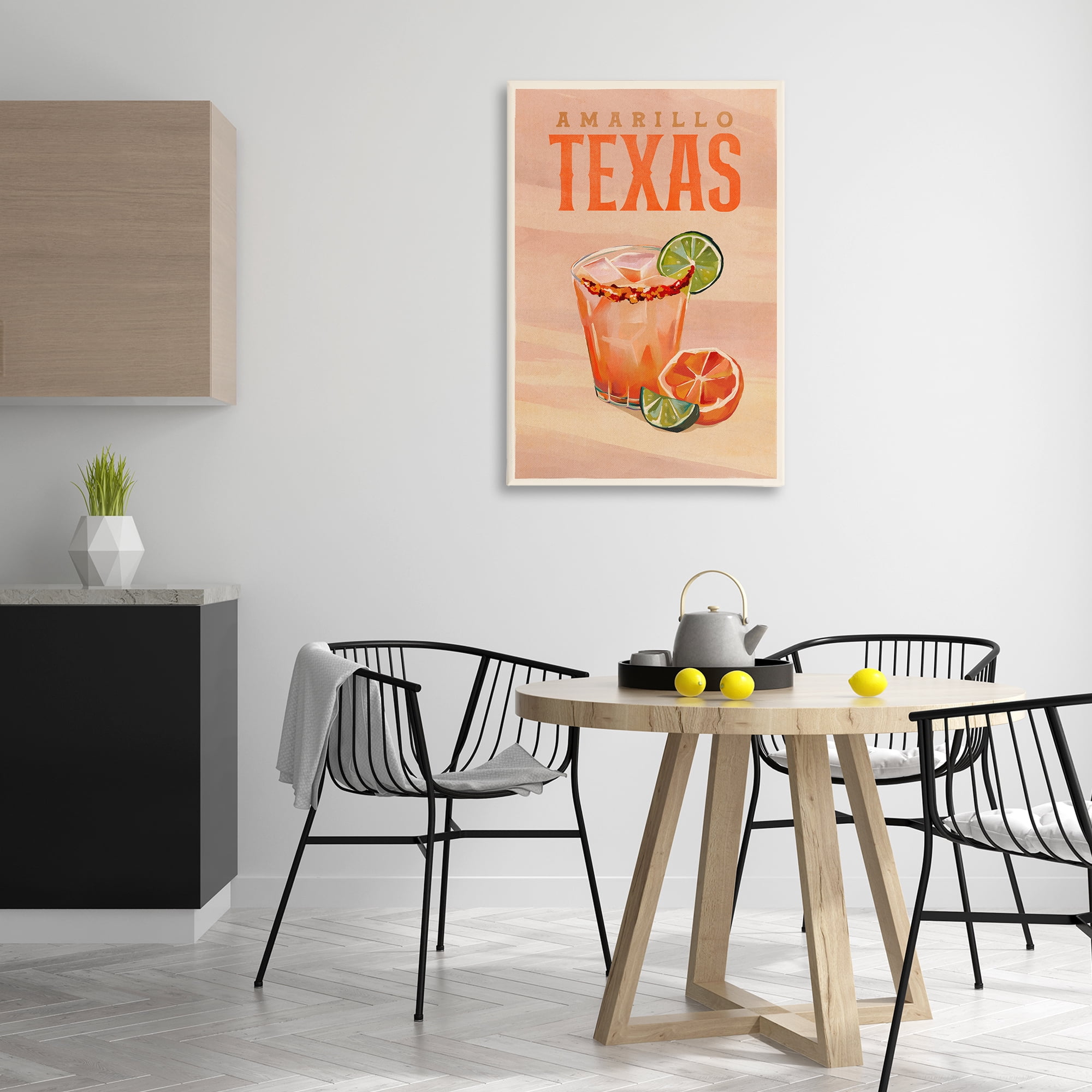 Stupell Industries Amarillo Texas Cocktail Food & Beverage Painting Wrapped Canvas Art Print Wall Art, 24 x 36