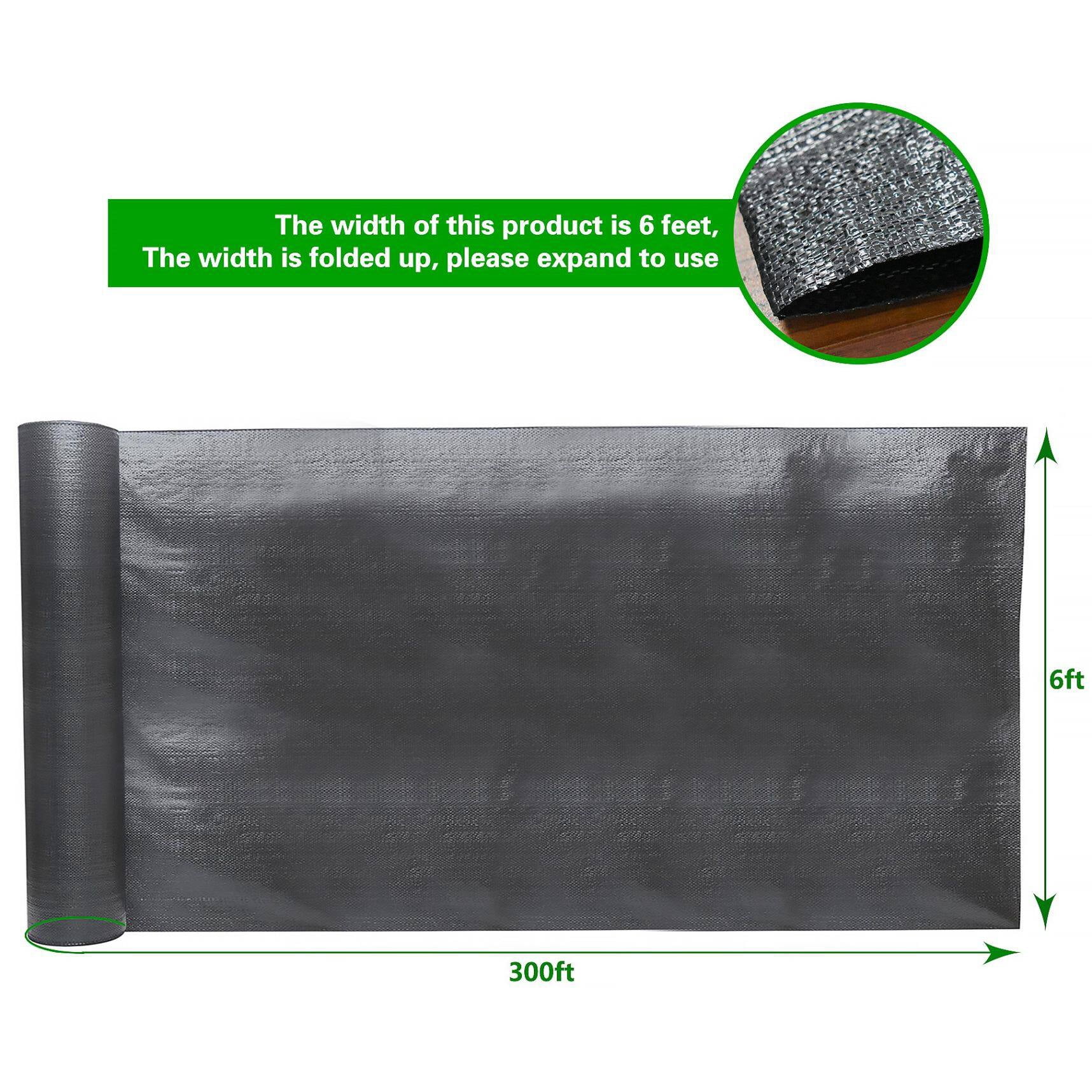 6FT x 300FT Weed Barrier, Heavy-duty Landscape Fabric Ground Cover Polypropylene Cloth Premium Weeds Control Mat Easy Setup for Flower Bed, Pavers, and Other Outdoor Projects