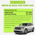 thumbnail image 4 of FARRLADI Silicone Windshield Wipers Replacement for Dodge Durango 2011-2023,Jeep Grand Cherokee 2011-2013,Original Equipment Automotive Replacement Wiper Blades - 22"+21"+12"(3 Pack), 4 of 9