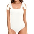 thumbnail image 2 of Xishao Body sin mangas con cuello cuadrado para mujer, con lazo en los hombros, overol para discoteca Xishao ropa, 2 of 2