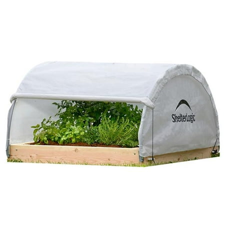 4 x 4 x 1 ft. 11 in. Round Raised Bed Greenhouse with ...
