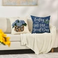 thumbnail image 6 of Blue Hydrangea Spring Summer Throw Pillow Covers, 20 x 20 Inch Today is A Good Day Dark Blue Cushion Case Decoration for Sofa Couch Set of 4, 6 of 6