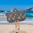 thumbnail image 2 of Yayeee Kids Hooded Towel with Hand Pockets Beach Soft Absorbent Bath Wrap 50 x 23.5 inch, Whimsical Foxes Pattern, 2 of 5