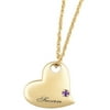 Personalized Planet Gold Over Silver Heart Birthstone Pendant