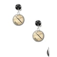 thumbnail image 2 of Delight Jewelry Silvertone Domed Music - Flute Black Crystal Clip on Earrings, 2 of 5
