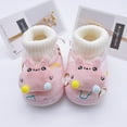 thumbnail image 5 of Baby Boys Girls Fleece Booties Infant Newborn Bedroom Shoes House Slippers Winter Crib Shoes Toddler Non-Slip Soft Sole First Walkers 0-18M Pink, 5 of 7