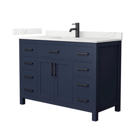 Wyndham Collection WCG242448SBBGTUNSMXX Beckett 48" Free Standing Single Basin Vanity Set