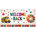 thumbnail image 2 of Welcome Back Theme Party Banner Heart Design Background Wedding Event Backdrop School Decorations Reunions Photo Props, 2 of 4