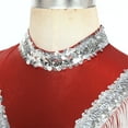 thumbnail image 3 of Raenseen Women Latin Dance Dress Performance Costume Masquerade Party Cocktail Fancy Dress Tassel Red XXL, 3 of 9