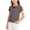 Dark Gray-07, variant on Girls' Ribbed Knit Ruffle Edge Short Sleeve T-Shirt Contrast Trim Crew Neck Bow Detail Slim Fit Casual Tee for Summer