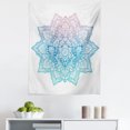 thumbnail image 1 of Leaf Tapestry, Bohemian Tattoo Style Pastel Toned Mandala Abstract Lotus Flower Design, Fabric Wall Hanging Decor for Bedroom Living Room Dorm, 5 Sizes, Pale Blue Lilac, by Ambesonne, 1 of 1