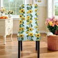 thumbnail image 4 of TSOVTHRID Sunflower Stripe Print 5 Pcs Tablecloth and Chair Covers Set, Stretchable Washable Spandex Table Cover with Elastic Dining Chair Slipcovers for Home Banquet Party, 4 of 7
