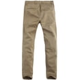 thumbnail image 4 of Pantalones Casual para Hombre Ajustados con Pierna Cónica y Frente Plano 40 Caqui Claro, 4 of 6