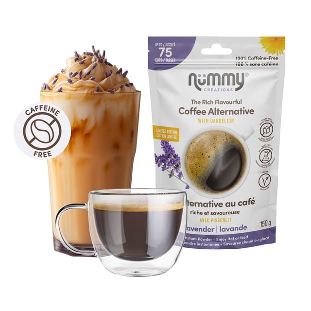 Nummy Creations Lavender Instant Chicory & Dandelion Coffee Alternative, Caffeine-Free, 150g