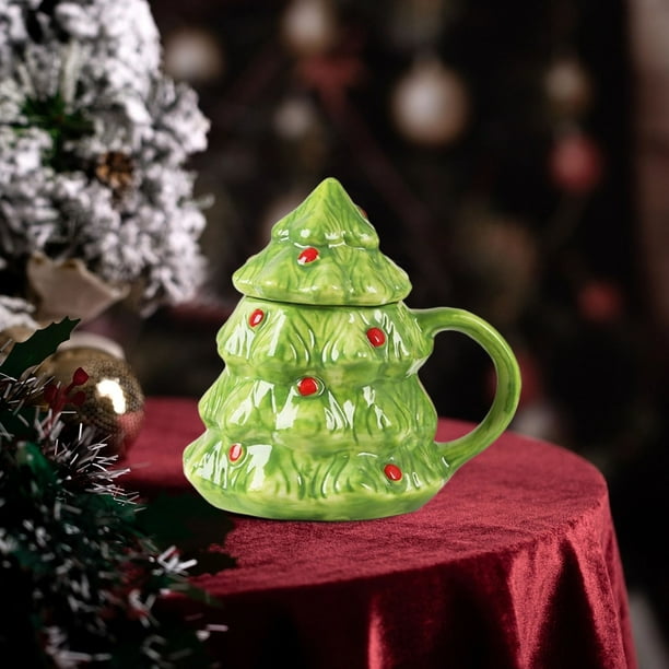 Taza de Café de Cerámica con Diseño de Árbol de Navidad, Suministros Prácticos para La Vida Familiar.