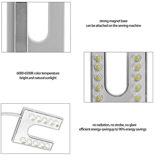 Luz de la Máquina de Coser Que Ahorran Energía, Luz Artesanal, Con Base Magnética para la Mácina de Perforación de Fresador de Torno Banco de Trabajo de la Mácina de
