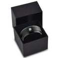 thumbnail image 3 of Tungsten Lucky Charm Four Leaf Clover Band Ring 8mm Men Women Comfort Fit Black Step Bevel Edge Brushed Polished, 3 of 4