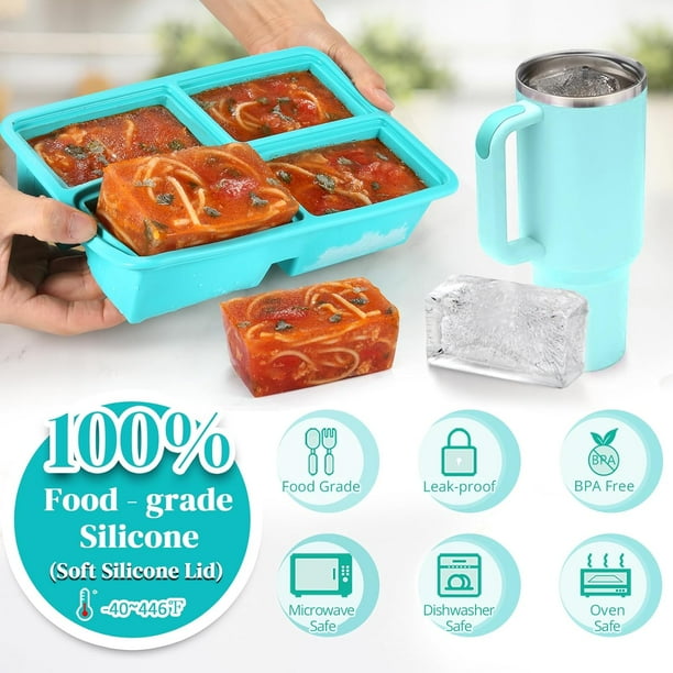EcoNesxp Silicone Freezer Molds for Broth and LeftoversSoup