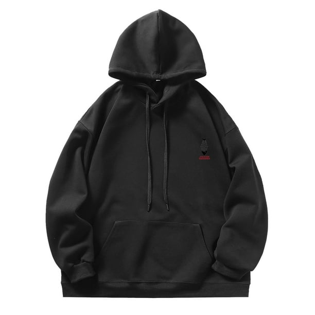 Gibobby Sudaderas con capucha para hombre Sudadera de Manga Larga con Cierre de un Cuarto para Hombre Color Liso con Bolsillo(Negro,XG)