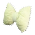 thumbnail image 1 of Almohada de arco con pommentos de pompa, almohada de almohada de almohada de asiento lindo para la sala de estar, sofá para viajar en interiores Amarillo, 1 of 8