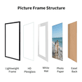 thumbnail image 4 of 11x17 Picture Frame Set of 4, Matted 8x12 Pictures with Mats, 11 x 17 Poster without Mat for Wall Hanging Display, Black, 4 of 7