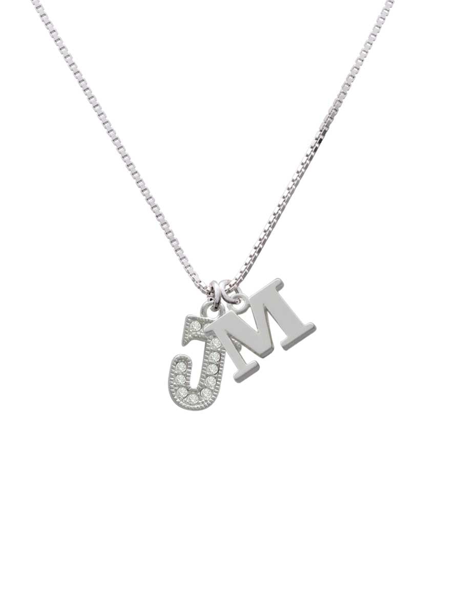 Silvertone Crystal Initial - J - M 