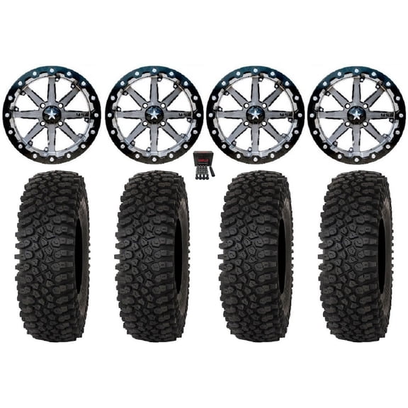 MSA Lok 15" Wheels Gunmetal 32" Roctane ST Tires Sportsman RZR Ranger