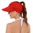 thumbnail image 5 of HJYCHN Women's Wide Brim Sun Hat UPF 50+ Breathable Summer Beach Outdoor Adjustable Sun Headwear For Travel And Sports Activities Red One Size, 5 of 5