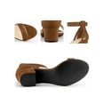 thumbnail image 2 of BLISSFUL STEP Women's Sandals Block Heels Ankle Strap High Heels Sandals Brown 7.5, 2 of 6