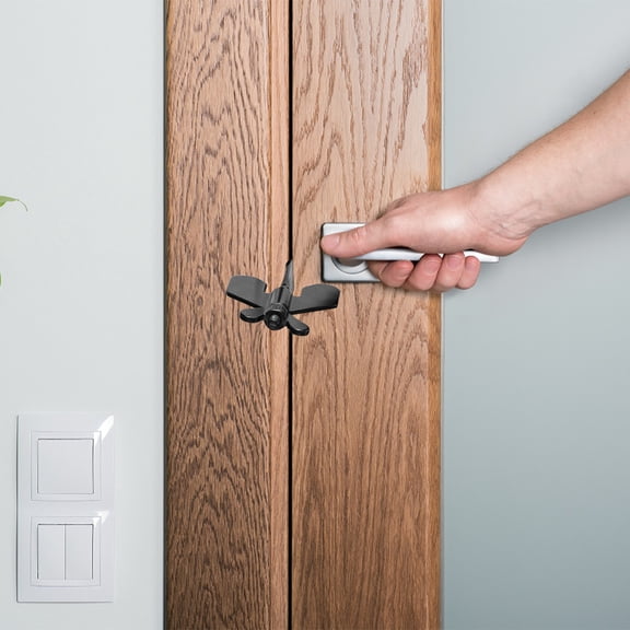 ELAYARD Black Stainless Steel Door Stopper for Home Use to Install Lightweight 1 Count