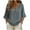 Gray, variant on Womens 3/4 Sleeve Gauze Tops Button V Neck Summer Blouse Loose Fit Casual Boho T Shirts Solid Lightweight Beach Vacation Tee Shirt Black S