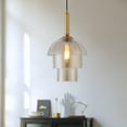 thumbnail image 6 of ECD LIGHTING Modern Glass Pendant Light with 3 Glass Shades in Amber Color - Large, 6 of 7