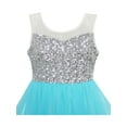 thumbnail image 4 of Girls Dress Sequin Mesh Party Wedding Princess Tulle Blue 8, 4 of 4