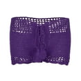 thumbnail image 5 of kamemir Swimsuit Skirt Women's High Waist Hem Shirring Swim Skirt Swimsuit Bikini Bottom(Purple,L), 5 of 6