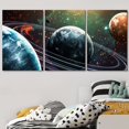 thumbnail image 2 of wall26 Canvas Print Wall Art Set Saturn Ring Starlight Galaxy Astronomy &amp; Space Nature Digital Art Sci-Fi &amp; Fantasy Decorative Landscape for Living Room, Bedroom, Office - 24"x36"x3, 2 of 5