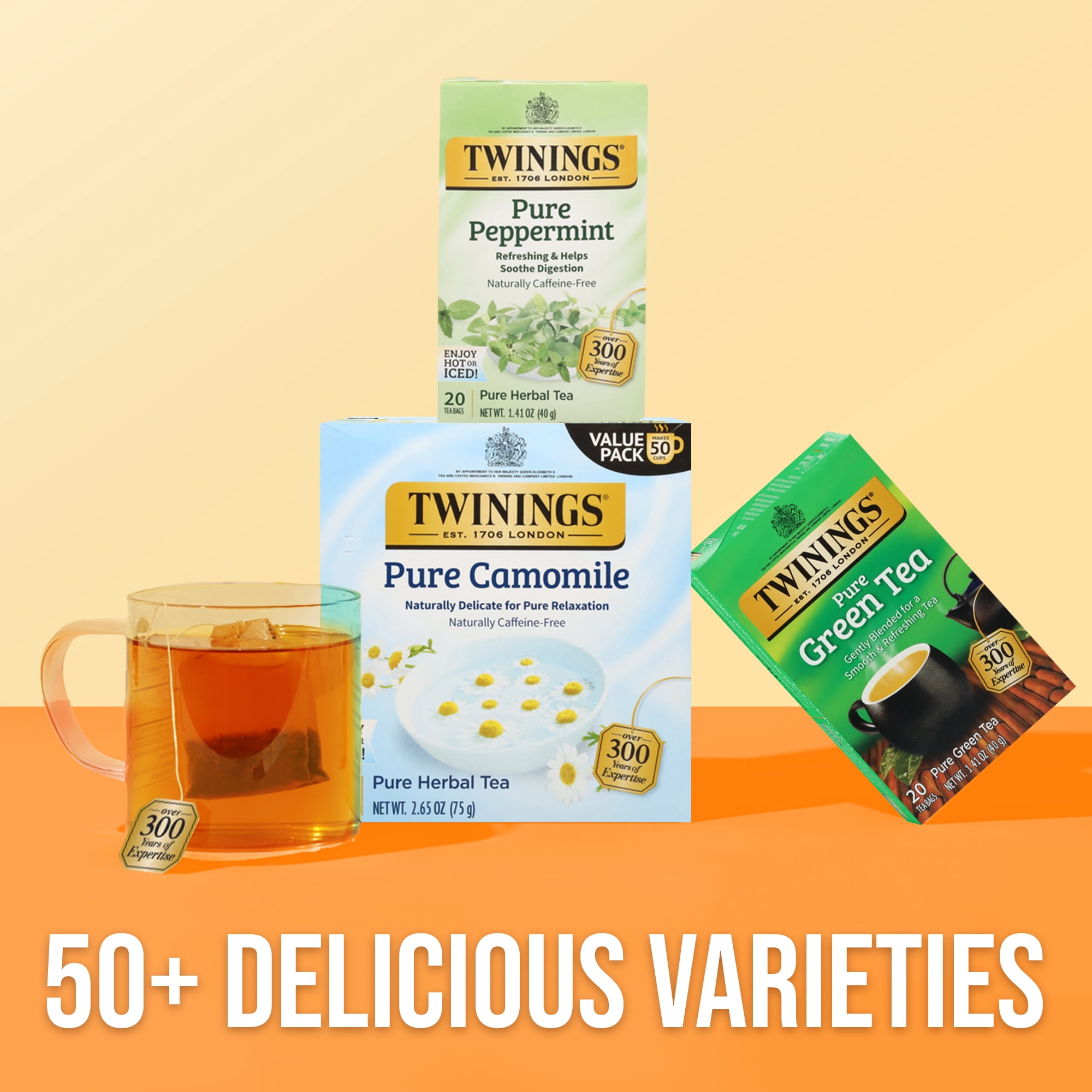 (4 pack) Twinings of London Pure Peppermint Herbal Tea Bags , 20 Ct., 1.41 oz.