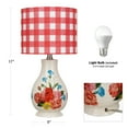 thumbnail image 6 of The Pioneer Woman Sweet Rose Table Lamp, Red Gingham Shade with LED Bulb Included, 6 of 6