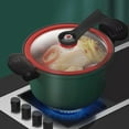 thumbnail image 3 of Darzheoy Nonstick Ceramic Coated Sauce Pan with Lid, Crock Pot with Twist & Lock Handles, Micro Pressure Cooker Versatile Cookware for Stovetops, Easy to Clean, 3 of 6